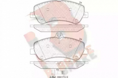 R BRAKE rb1917 -  Комплект тормозных колодок, дисковый тормоз